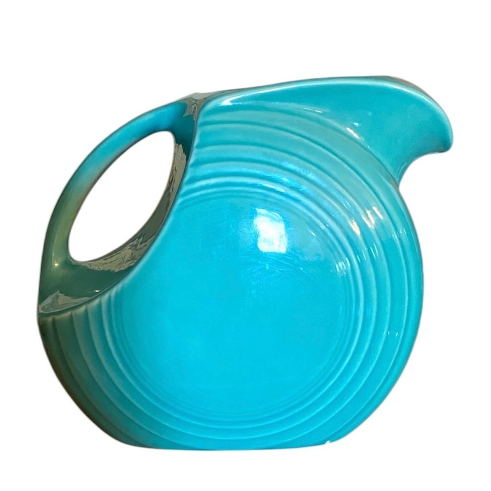 Vintage Fiesta Turquoise Disk Pitcher Fiesta Ware 7”